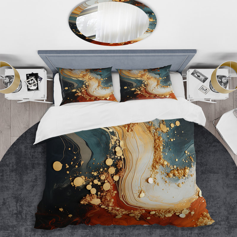 Ensemble de housse de couette White White, Housse de couette pour grand lit et 2 taies décor
