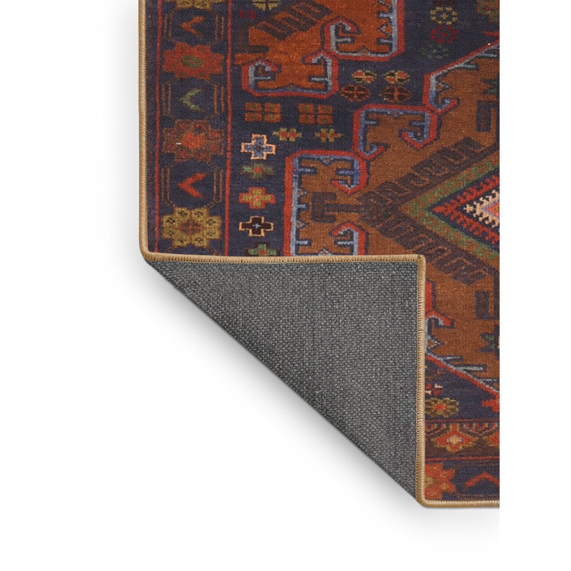 Tapis contemporain brun / violet / gris, Rectangle 7 pi x 10 pi