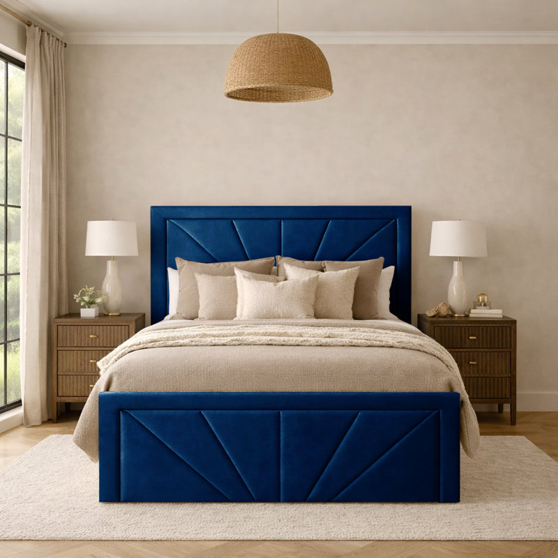 Phoenix Upholstered Storage Bed Frame, Marine, Single (3')