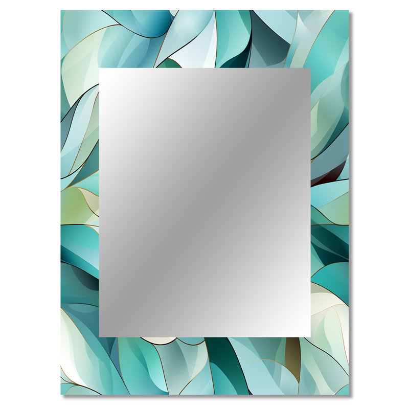 Hruni - Abstract Decorative Mirror On Metal, 40 po x 30 po