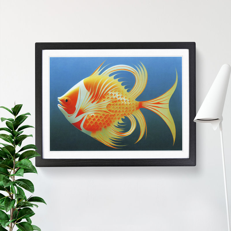 Invigorating Fish - Framed Print, Black, 46cm H x 64cm W x 2cm D