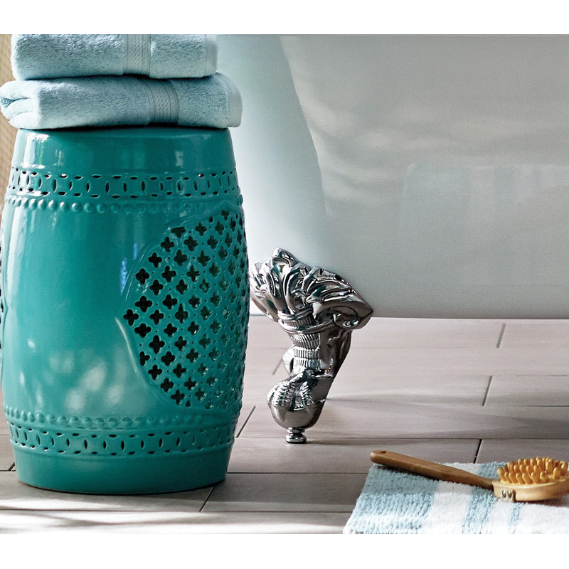 Octavius Ceramic Accent Stool, Robbin's Egg Blue
