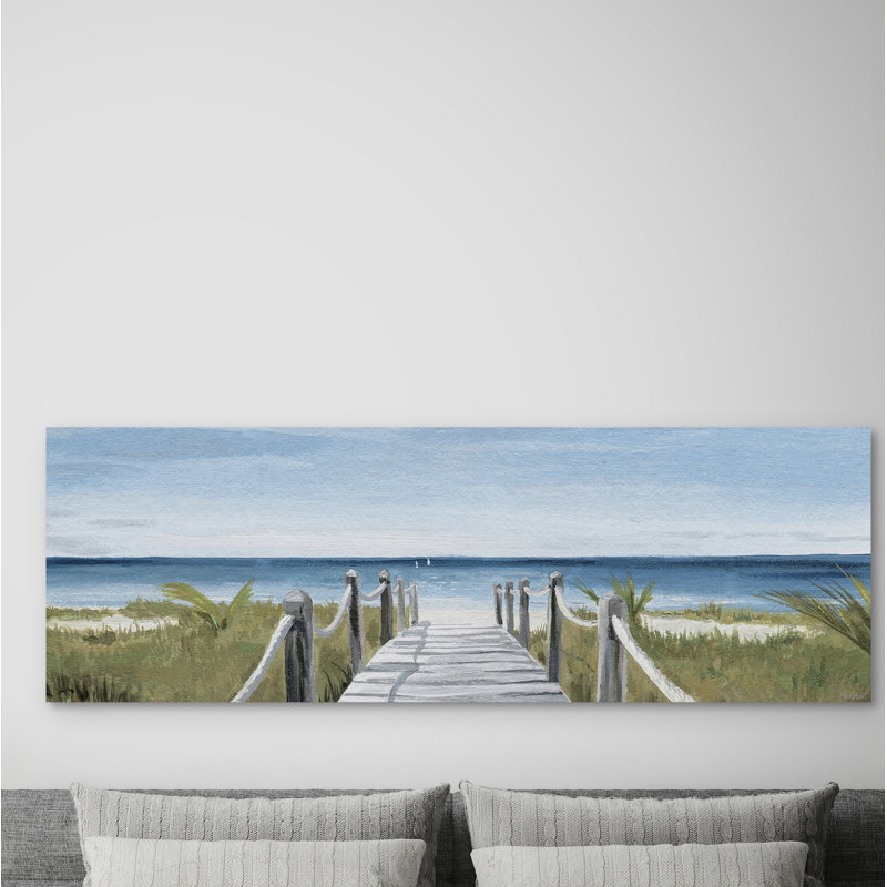 « Beach Paseo »-reproduction d’art panoramique sur toile, H 10 po x l 30 po x 1,5 po