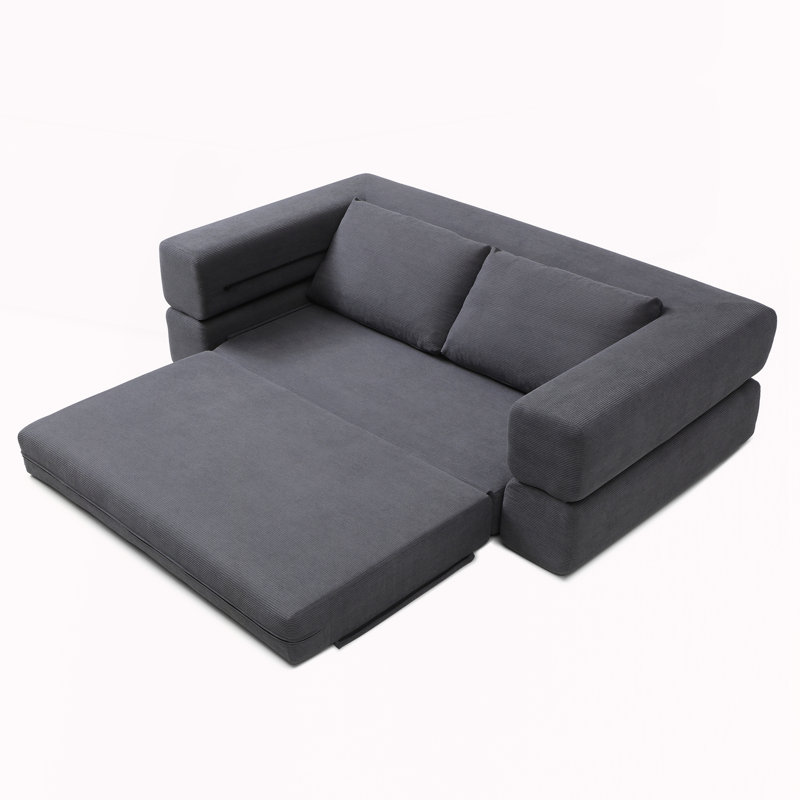 Canapé-lit pliant Corduroy, Gris