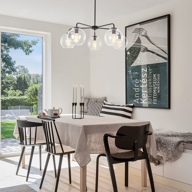 Royelle 5-Light Modern Glass Bubble Chandelier