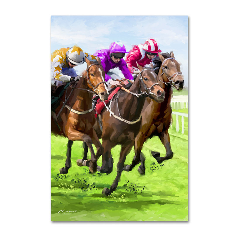 Armand «Horse Racing», reproduction sur toile, H 47 po x l 30 po x P 2 po