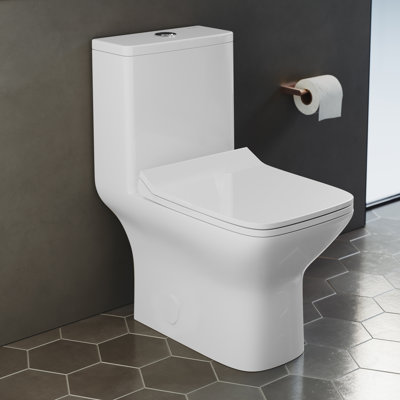 Toilette carrée une pièce carrée à double chasse 1,1 / 1,6 gpc avec 10 "brut