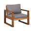 Méridienne de patio avec repose-pieds et coussins en bois d'acacia