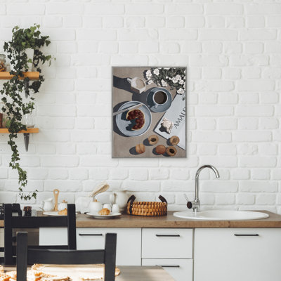 Morning Brunch Fruit & Coffee Framed Giclee, design by Anna Lischenko