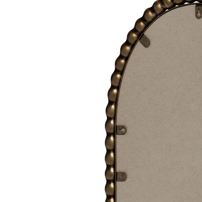 Miroir ovale en fer doré - flair rétro, Doré