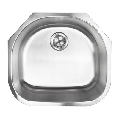 Évier de cuisine à cuve simple encastrable en acier inoxydable calibre 18 23 po x 21 po SleekSteel