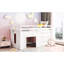 Lit mezzanine simple en bois massif blanc avec armoire et tablette pour armoire / tablette polyvalente-600402150