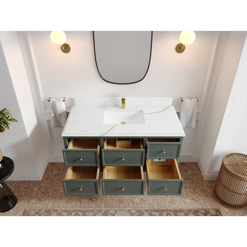 Meuble-lavabo simple 48 po Roswell, Calacatta Laza