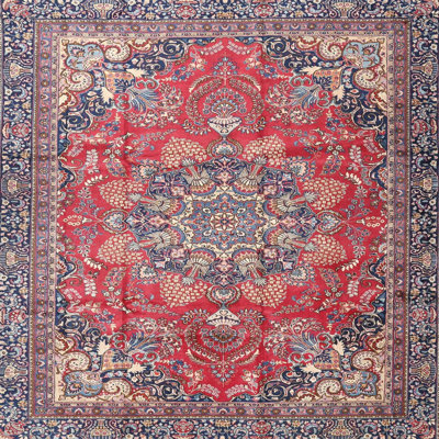 Tapis traditionnel rouge / bleu