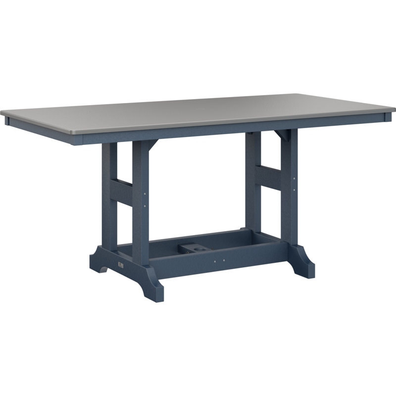 Table de salle à manger rectangulaire Berlin Garden, Marine, Acier inoxydable martelé, H 30,87 po x l 66 po x P 33 po