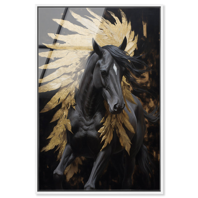Regal Noir Majesty II Canvas Animals Print by Oliver Gal, 37"H x 25"W, White Frame