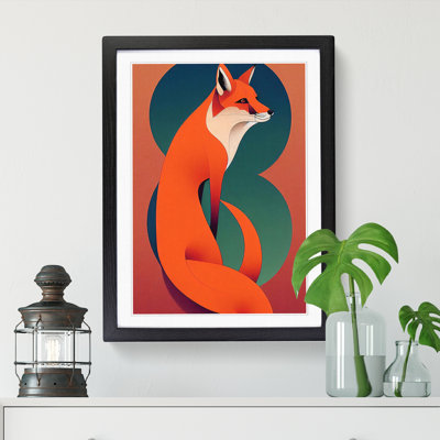 Fox Art Nouveau Framed Print