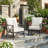 Outdoor Modern Chair  - Sturdy Iron Frame With Plush Back & Seat Cushions