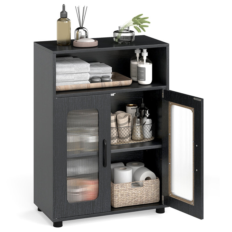 Freestanding Bathroom Cabinet, Black