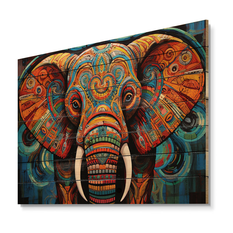 Thalya - Animaux, impression sur bois de pin naturel, H 34 po x l 44 po