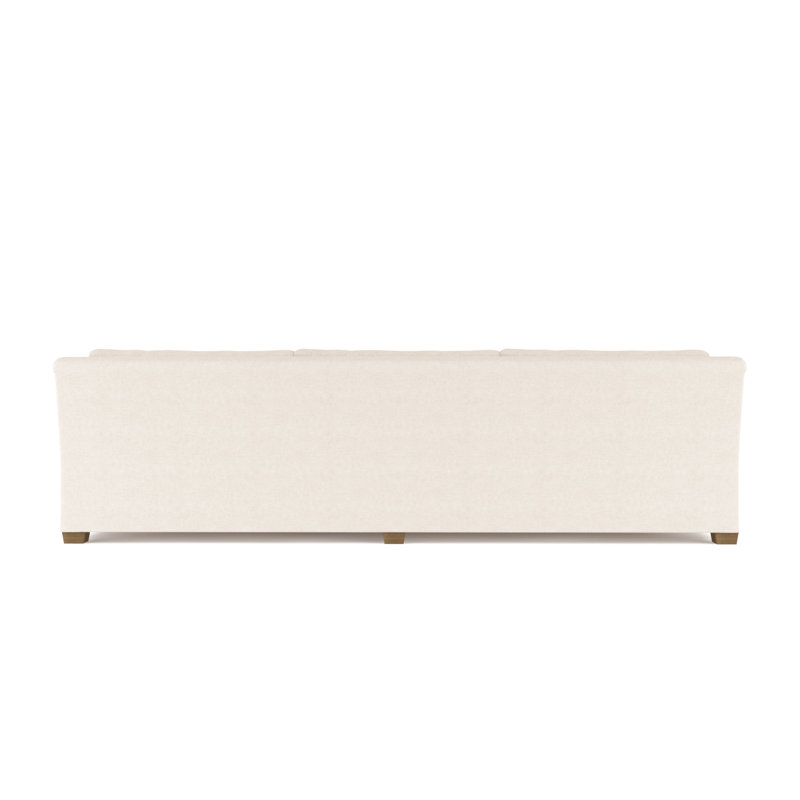 Thompson Rolled Slope-Arm Sofa, 32" H x 96" W x 41" D, Plush Velvet Alabaster, Ebony