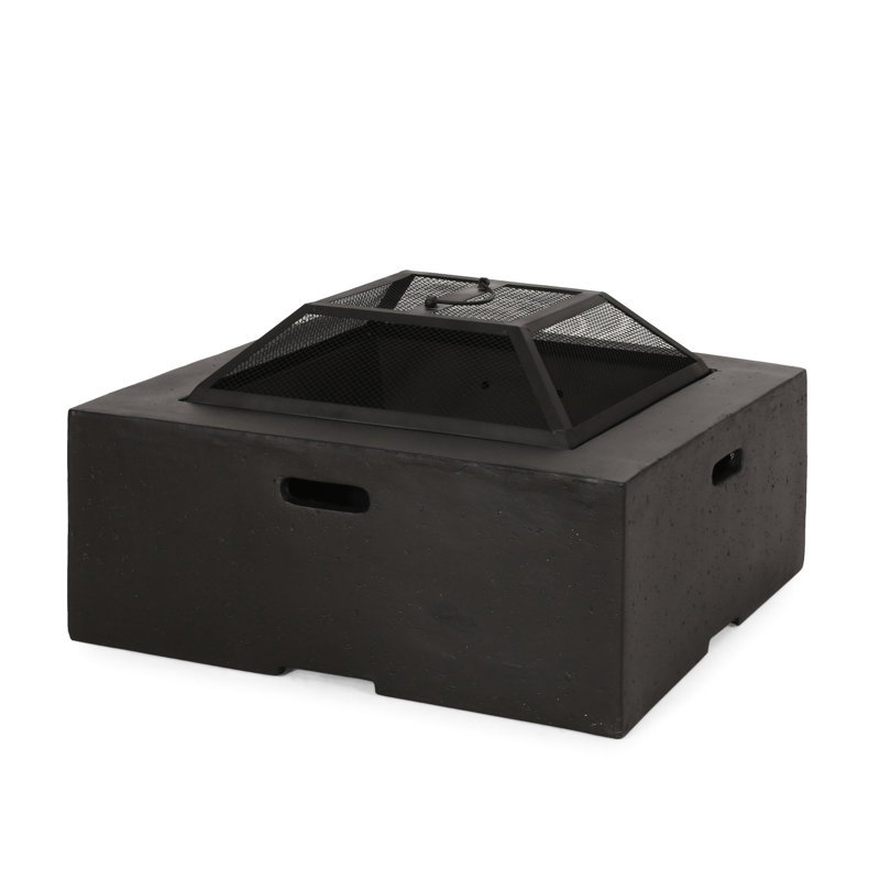 29" Square Fire Pit In Dark Gray - Magnesium Oxide, Wood Burner, Outdoor Comfort Zone, 29.16 In. D X W 17.69 H, 52.99 Lb Fireplace Burning Delight, Enjoyment Area, In.,