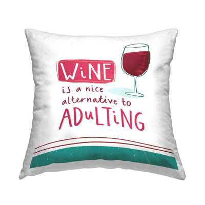 Coussin décoratif amusant "Funny Wine" par Courtney Morgenstern