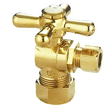 Kingston Brass Vintage 5/8-Inch OD Comp x 1/2 or 7/16-Inch Slip Joint Quarter-Turn Angle Stop Valve Kingston Brass