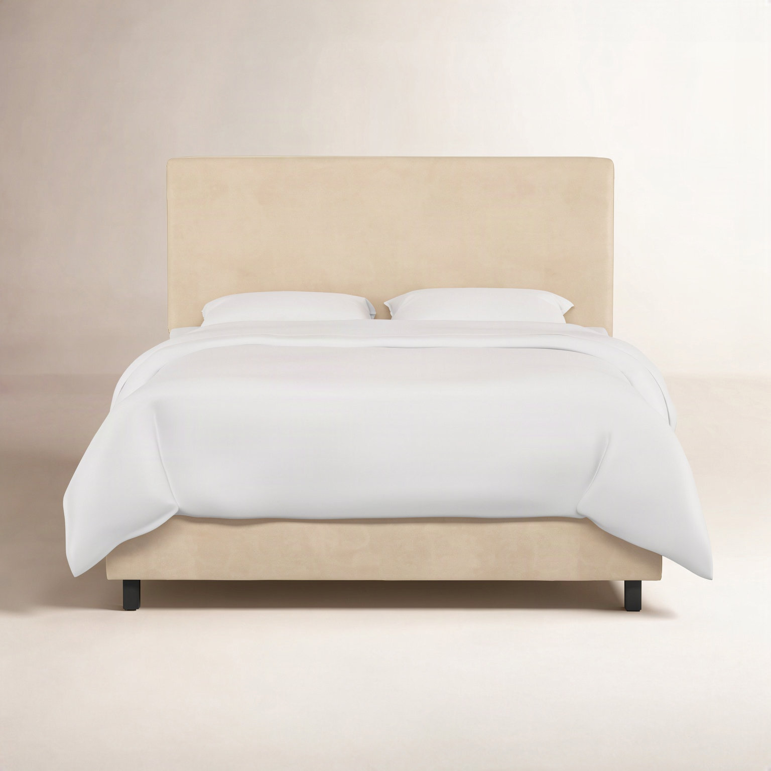 Eisley Cotton Upholstered Bed, Full, Classic Pearl Performance Velvet