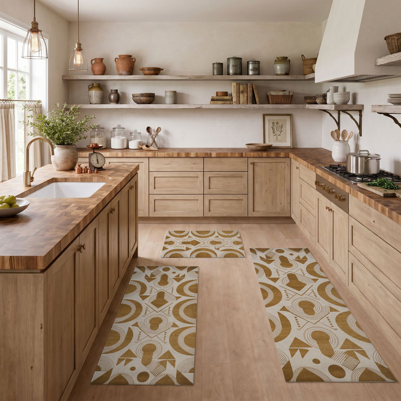 Tapis de cuisine géométriques lavables antidérapants
