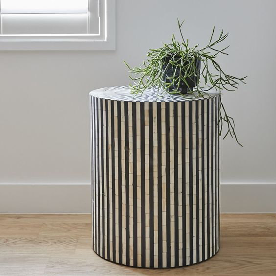 Solid + Manufactured Wood Accent Stool