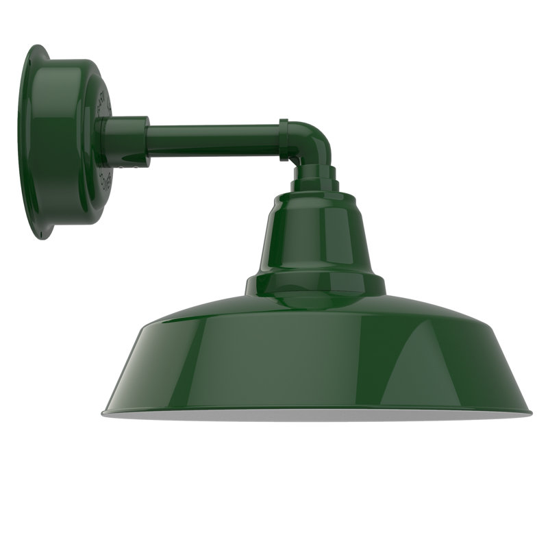Luminaire de grange à del 1 lumière del Tamia, H 10,68 po x l 14 po x P 26,75 po, Vert rétro