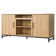 Modern Ember Rochester TV Stand in White Oak - Holds 60" TVs, 2 Cabinets, 3 Adjustable Shelves