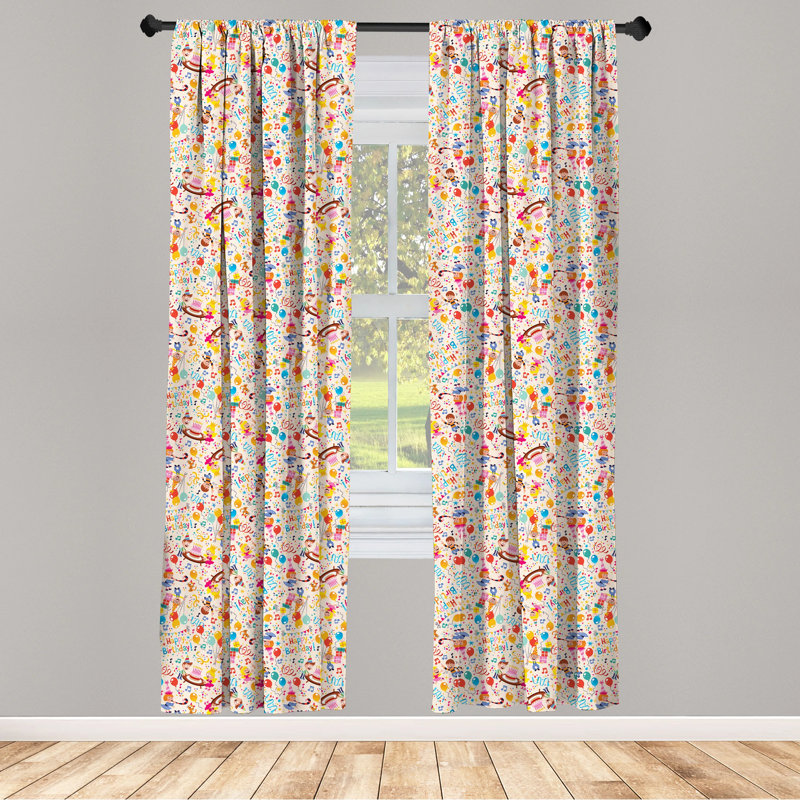 Multicolor 63" Polyester Rod Pocket Room-Darkening Curtain Panels