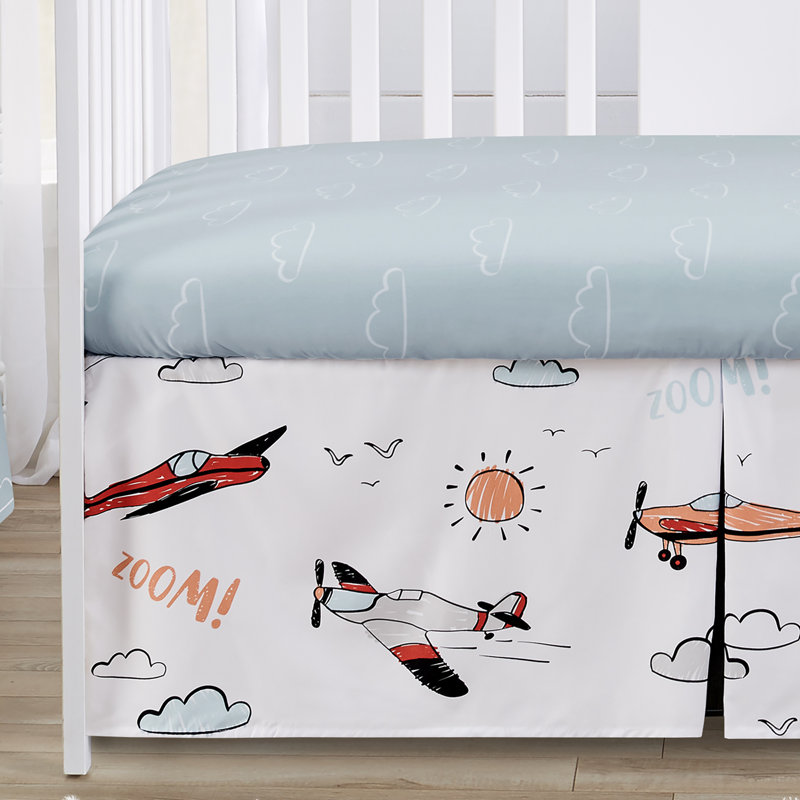 Literie 6p pour lit de bébé Sweet Jojo Designs + doublure en maille respirante respirante Baby Aviator