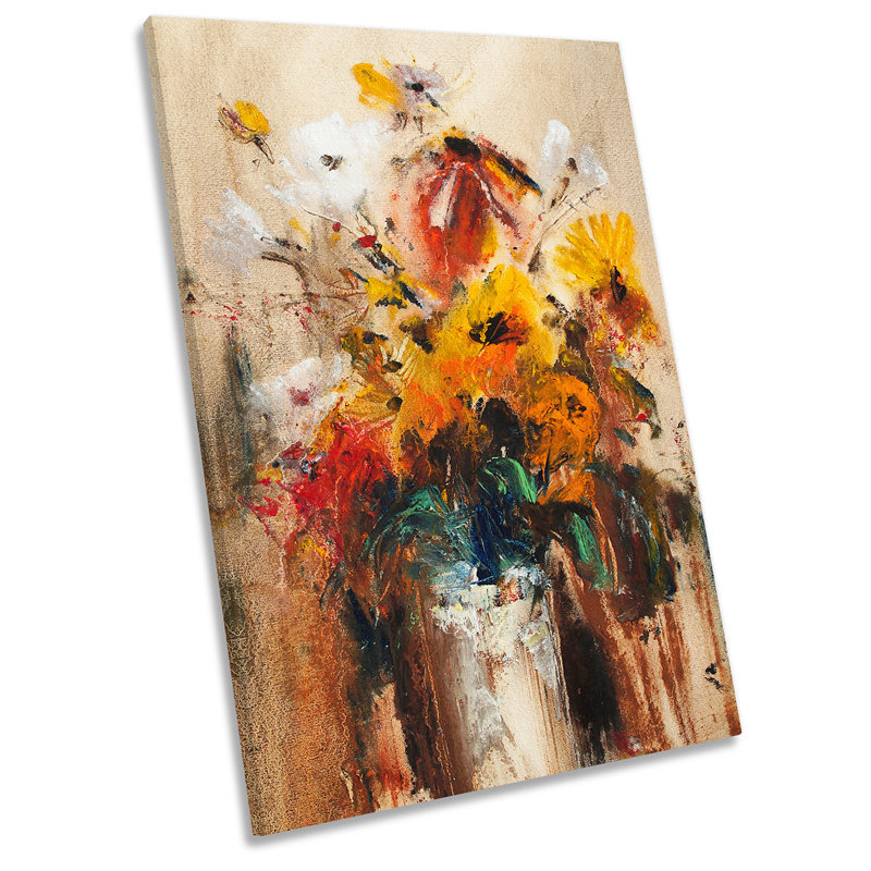 X7768 Flowers Vase Paint Floral - Wrapped Canvas Painting, 45.7cm H x 30.5cm W x 2cm D