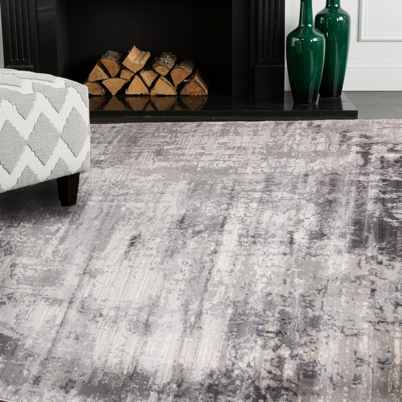 Tapis crème / gris foncé Arimi, Rectangle de 5 pi x 8 pi