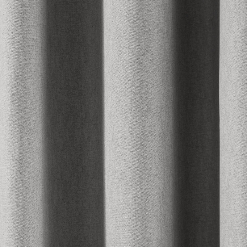 Cannes 100% Cotton Blackout Sliding Panel Pair, Silver, 58.50cm Width x 137cm Drop