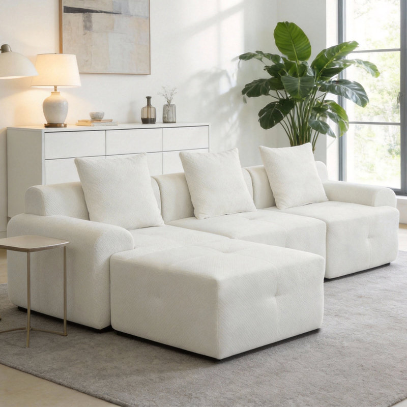 104 Canapé beige, Tissu beige