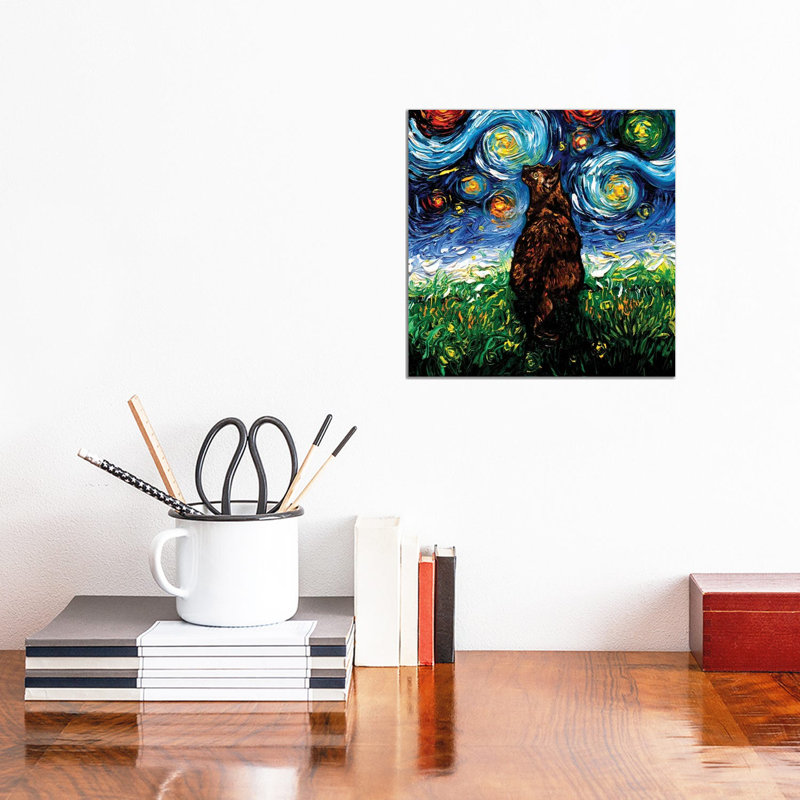 Tortoiseshell Cat Night- Gallery-Wrapped Canvas Giclée