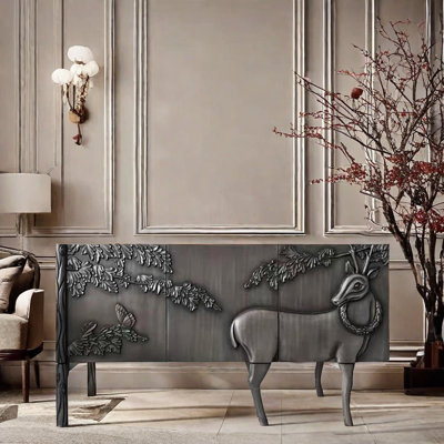 Light Luxury Carved Dining Accent Cabinet