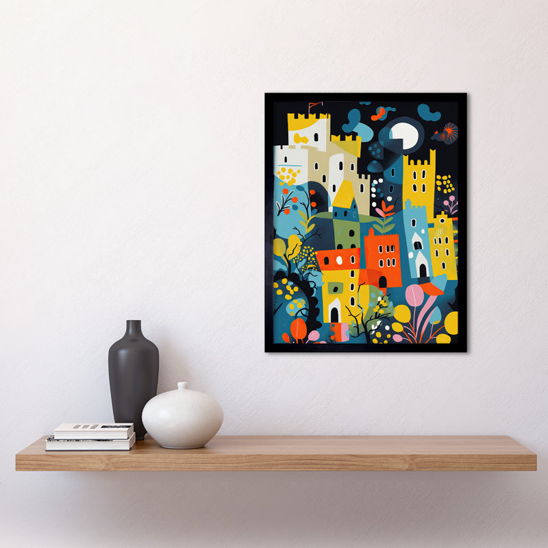 Nottingham At Night Abstract - Single Picture Frame Print