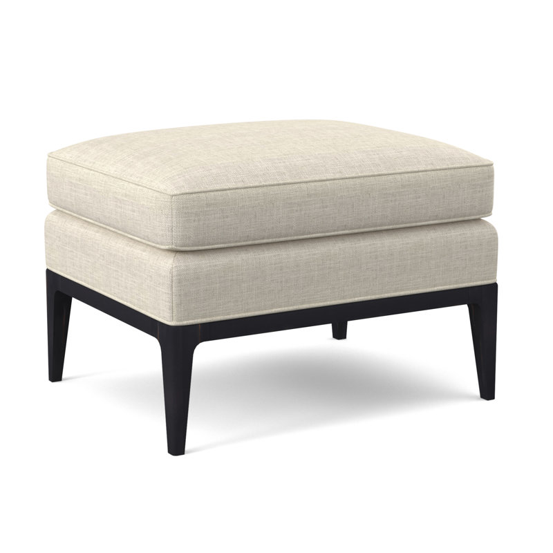 Repose-pieds rectangulaire 28 po Claxton, Ébène vintage, Écaille de tortue lin