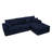L-Shaped Compression Sofa Bed with Corduroy Fabric