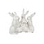 Barraza Whitewashed Polyresin Bunny Rabbit Quartet Figurine