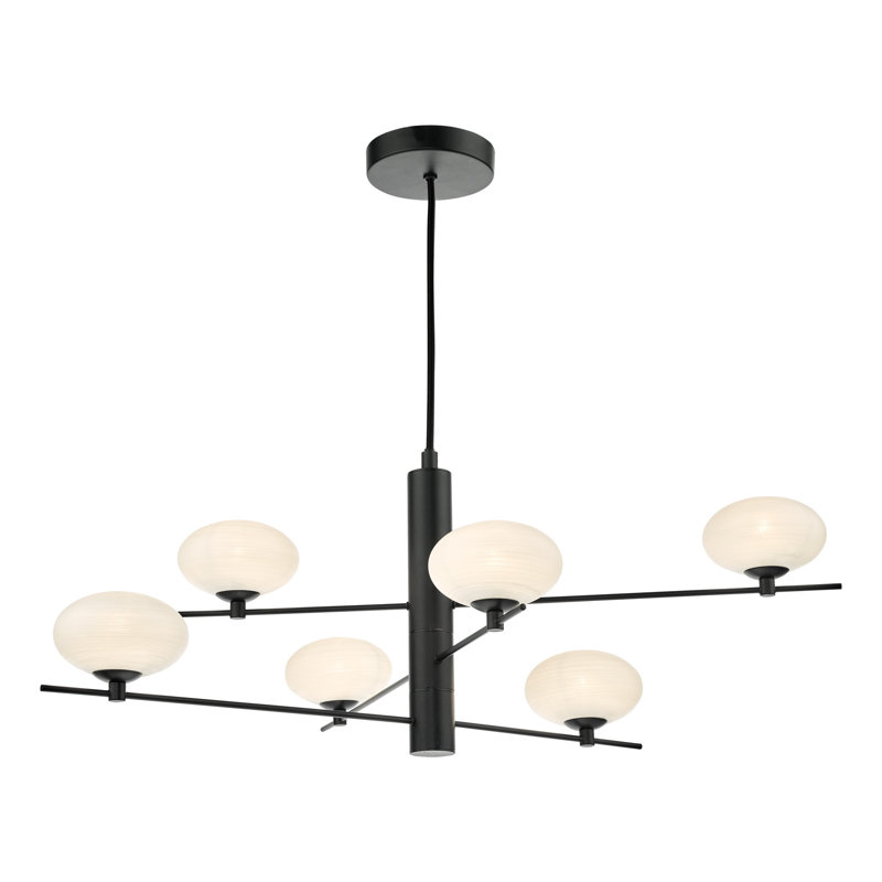 Oakbrook 6 - Light Matt Black Pendant