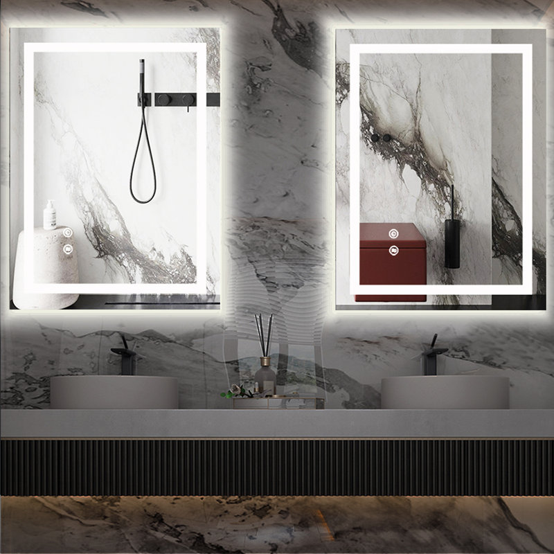 Estyn Metal Flat Wall Mirror, Gold, 48" x 36"