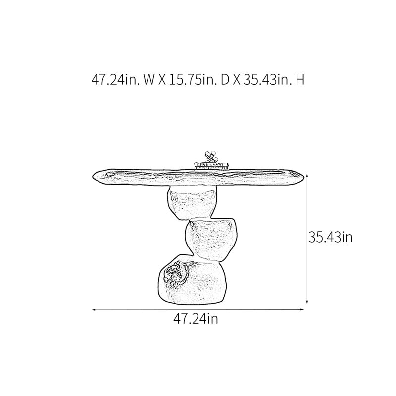 Console Modern Minimalist Art Design, Noir, H 35,43 po x l 47,24 po x P 15,75 po