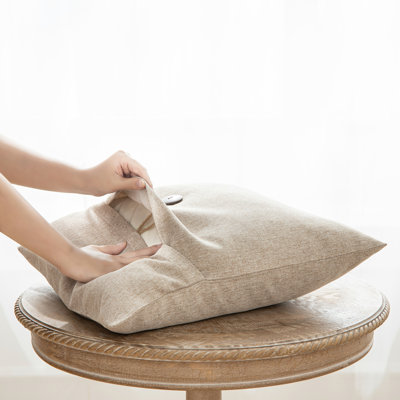Single Button Collection Polyester/Polyester Blend Throw Pillow Cover & Insert