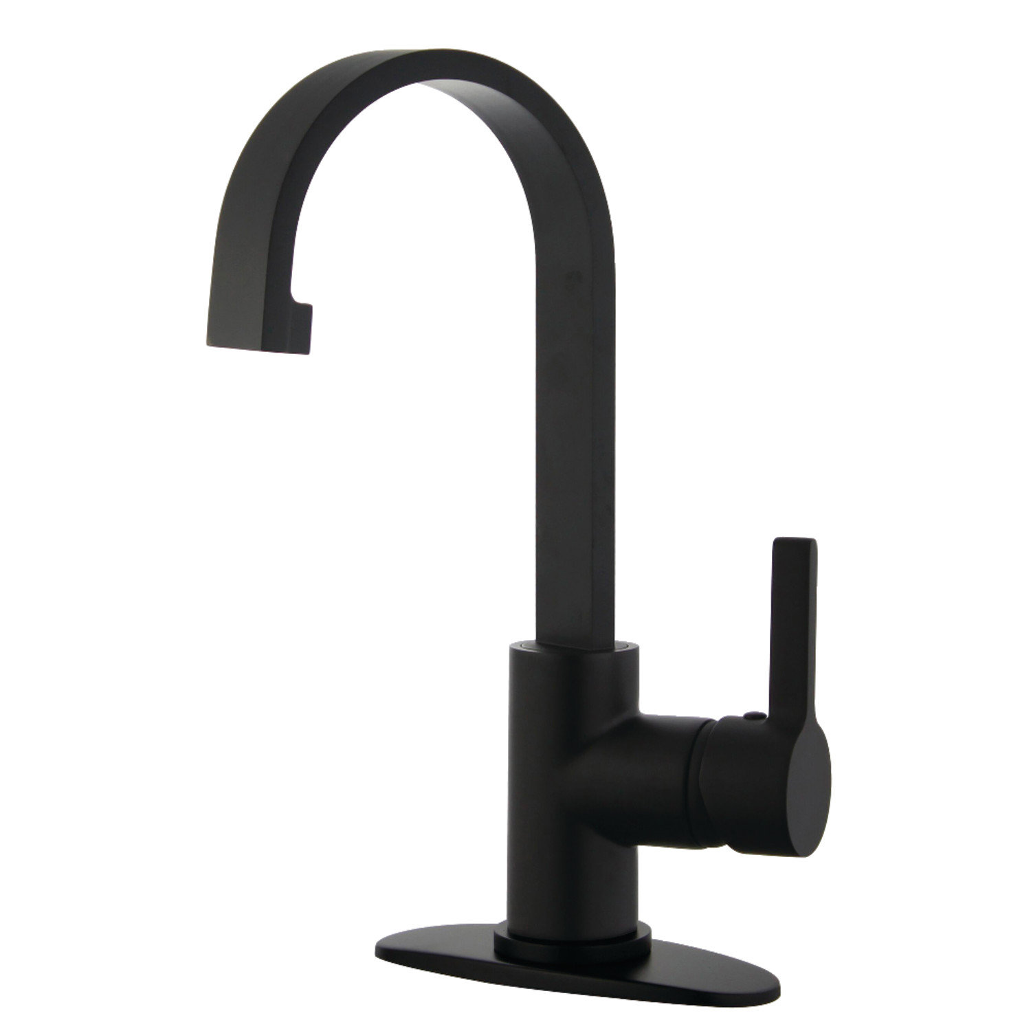 Continental Single-Hole Faucet with Push Drain, Matte Black